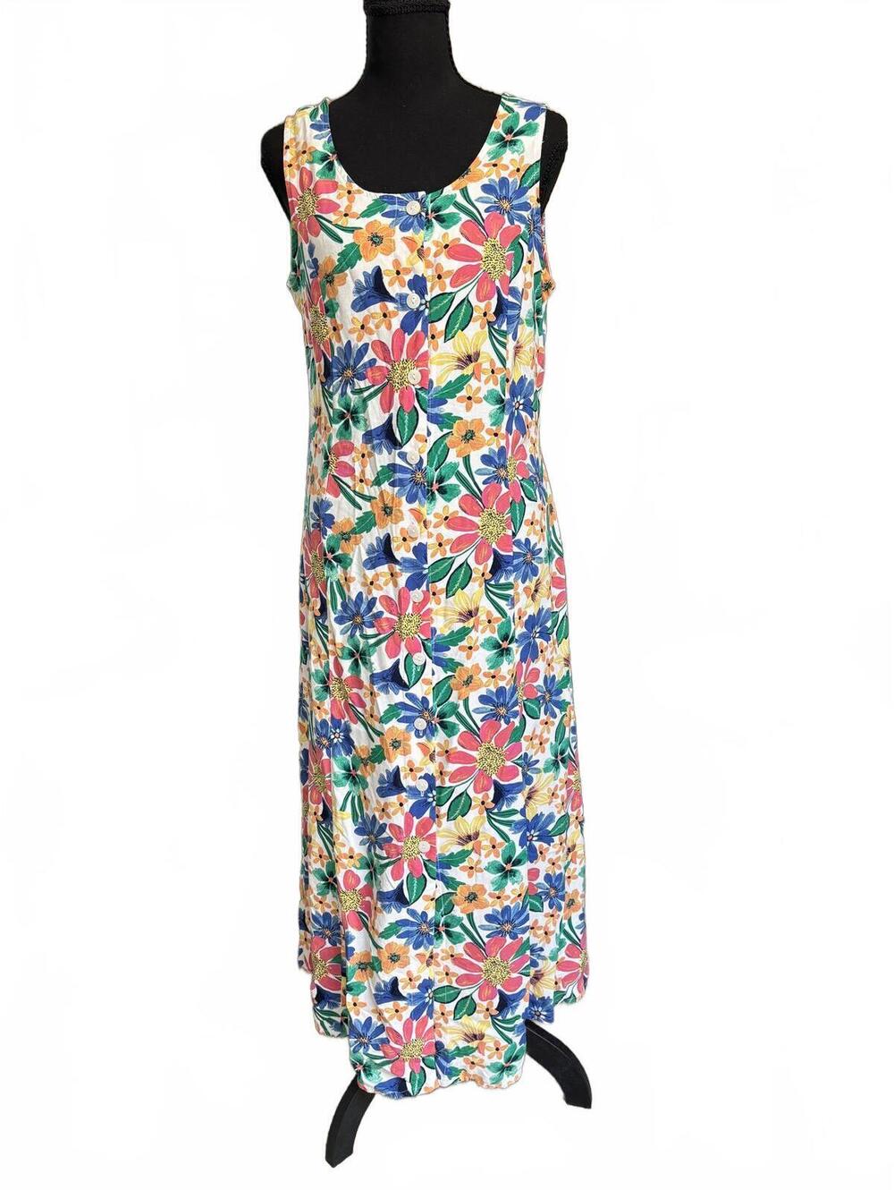 Sleeveless Floral Maxi Dress in Multicolor